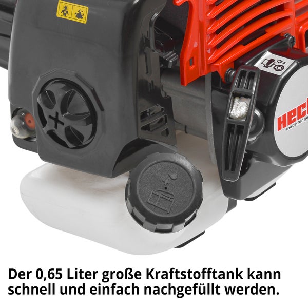 Detailansicht des Kraftstofftanks einer Heckenschere