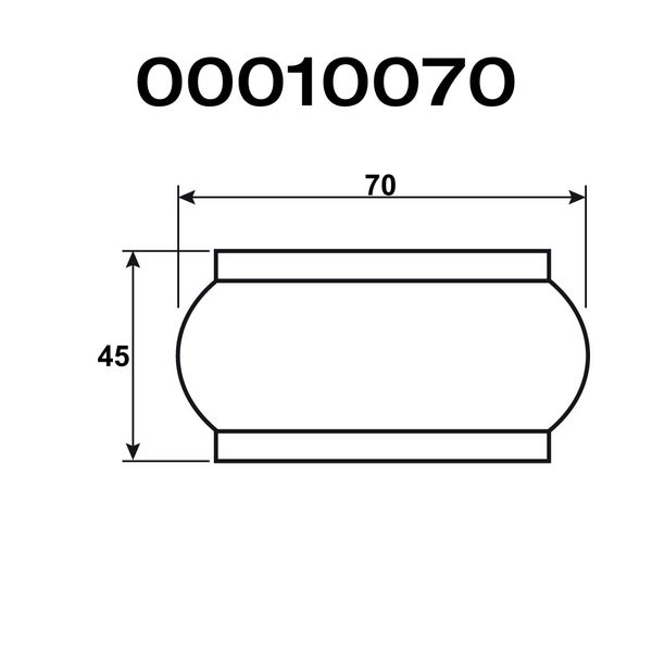 Technische Zeichnung mit Maßangaben: 70 und 45