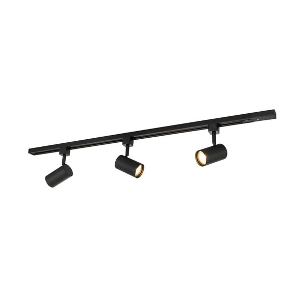 PRIOS Stromschienenleuchte Jorell (Modern) in Schwarz aus Aluminium (3 flammig, GU10) - 1-Phasen Stromschiene Stromschienenstrahler Wohnzimmerleuchte