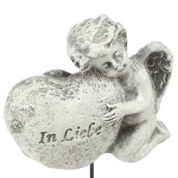 Engel-Figur mit Herz und der Aufschrift In Liebe