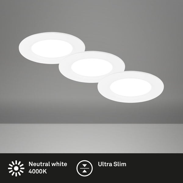 Drei runde LED-Einbaustrahler
