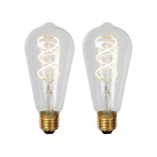 LED Leuchtmittel E27 - St64 in Transparent 4,9W 460lm 2700K 2er-Pack