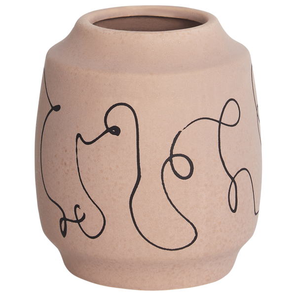 Blumenvase SKATE Steinzeug 20 cm Sandbeige