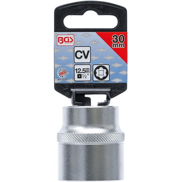BGS Steckschlüssel-Einsatz Super Lock Antrieb Innenvierkant 12,5 mm (1/2) SW 30 mm - 2430