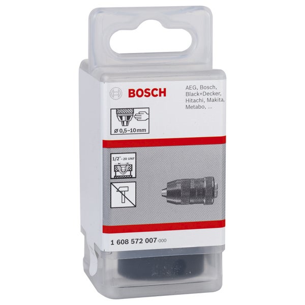 Bosch Schnellspannbohrfutter bis 10 mm, 0,5 bis 10 mm, 1/2 bis 20 - 1608572007