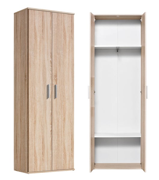 mokebo Garderobenschrank in Braun 'Der Lange', Flurschrank mit Kleiderstange oder Mehrzweckschrank
