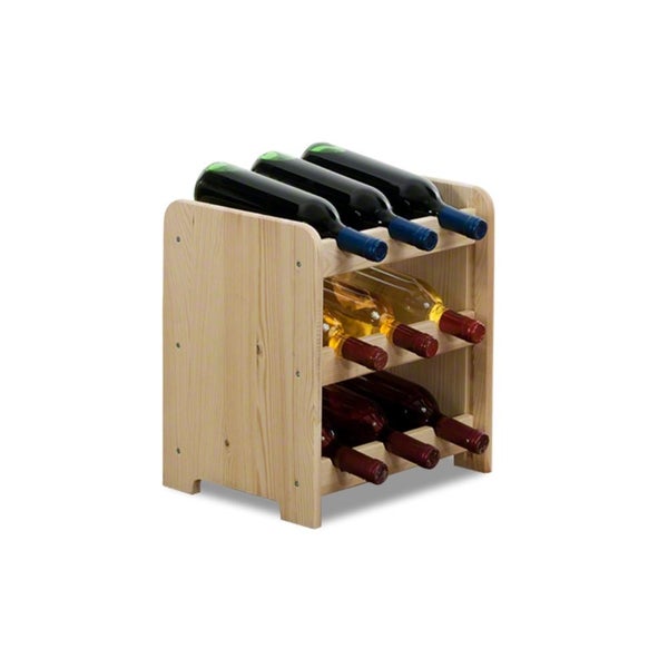 PROREGAL Weinregal Pinotwine C HxBxT 36 x 34,4 x 26,5 cm 9 Flaschen Massives Kiefernholz Natur Unbehandelt