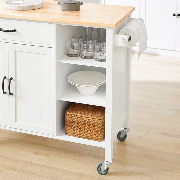 Küchenwagen mit Arbeitsplatte, Schublade, Schrank, Regalen und Rollen