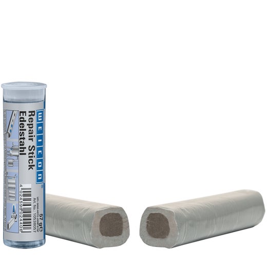 WEICON Repair Stick Edelstahl|Reparaturknete nicht korrodierend mit Trinkwasserzulassung|57 g|dunkelgrau