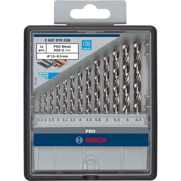 Bosch PRO Metal HSS-G Spiralbohrer-Set 13-tlg. - 2607010538
