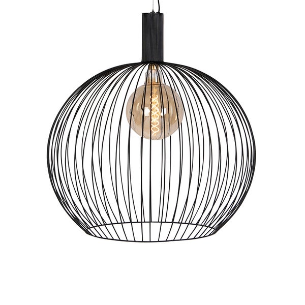 Design Hängelampe rund schwarz 70 cm - Wire Dos