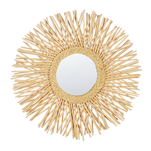 Wandspiegel KALASIN 60 cm 60 cm Rattan Naturfarben