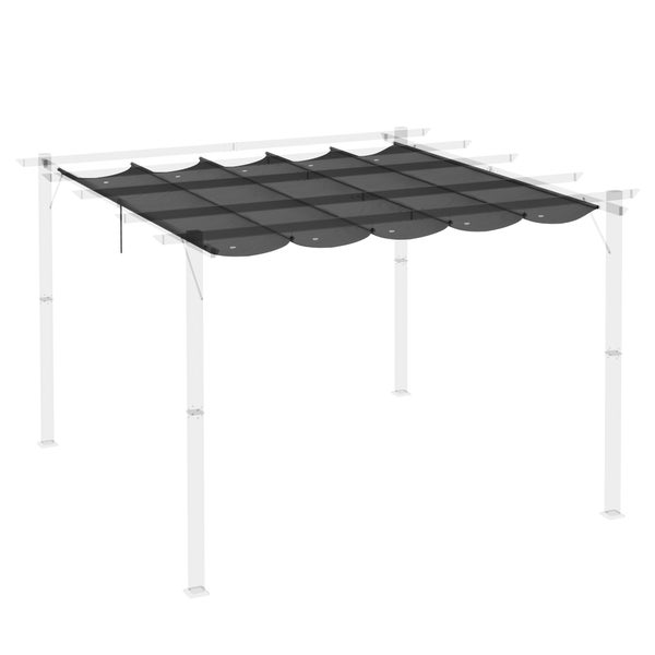 Dunkelgraues Sonnensegel für eine Pergola, ausziehbares Textildach für Sonnenschutz