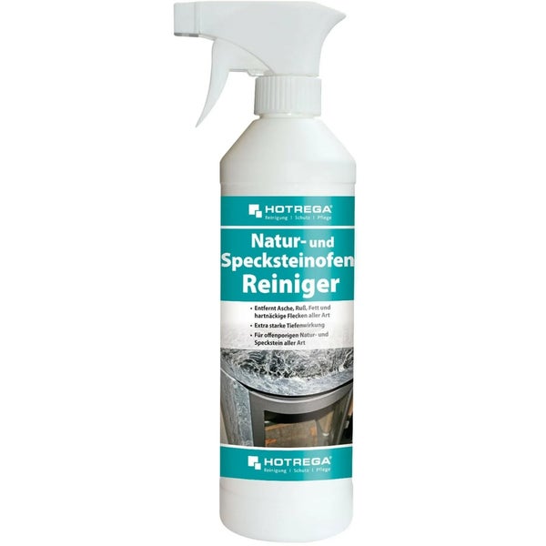 HOTREGA Natur und Specksteinofen Reiniger Sprühflasche zur Entfernung von Asche, Ruß und Fett von Kaminöfen.