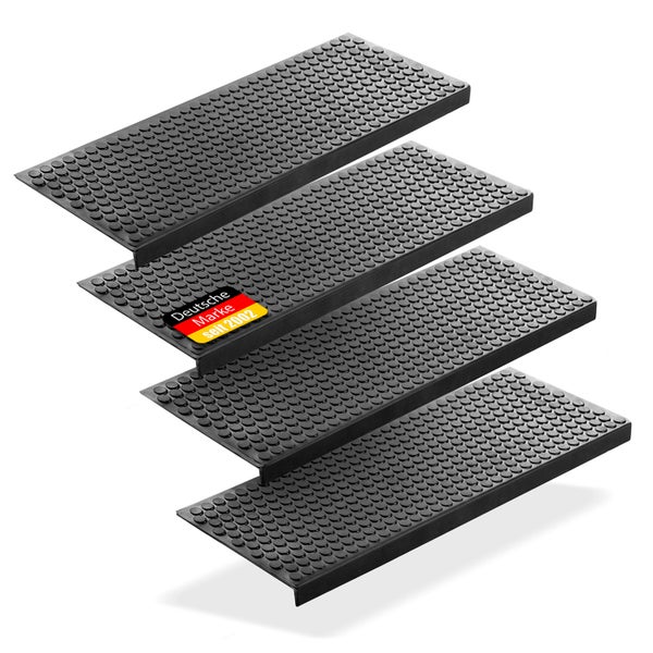 BigDean 4 Stück Stufenmatten aus Gummi – 75 x 25 cm – Outdoor Treppenstufenmatten – Anti Rutsch Gummimatten Kreis Design