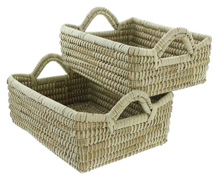 FRANK FLECHTWAREN | Füllkorb Seegras, 2er Set, KORBGEFLECHT, 30 x 22 x 11 cm, 33 x 25 x 12 cm