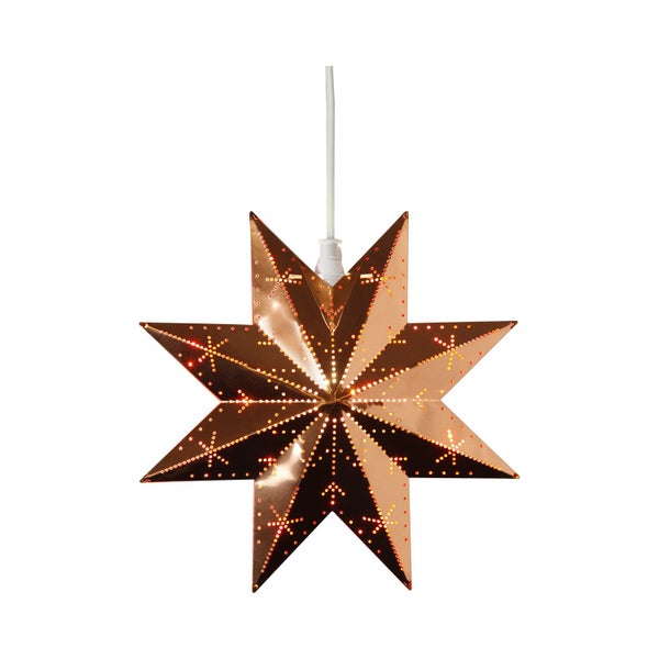 Achtzackiger Stern als Leuchte mit Muster