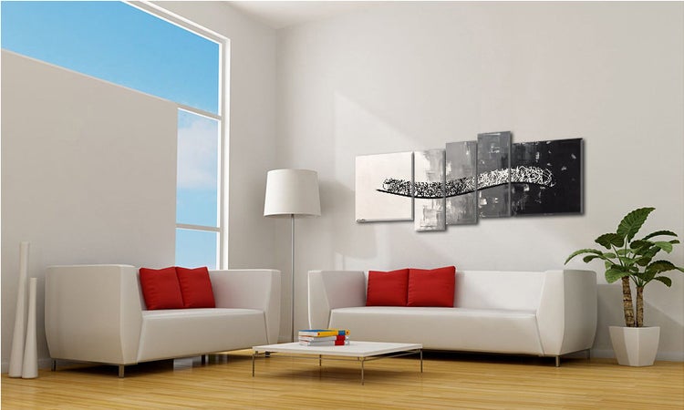 Das schöne Bild -Flowing Contrast- 210x80x2 cm handgemaltes Unikat