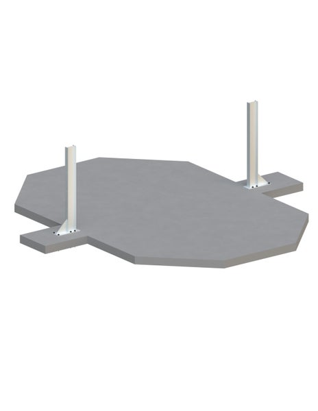 Betonfundament mit zwei Pfostenträgern