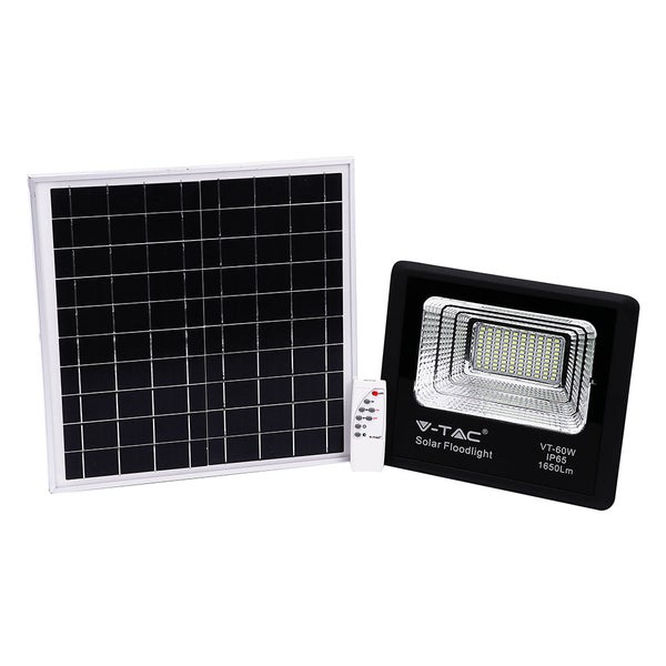 Solar-Flutlicht - 20W - Schwarz - IP65 - 1650 Lumen - 6000K