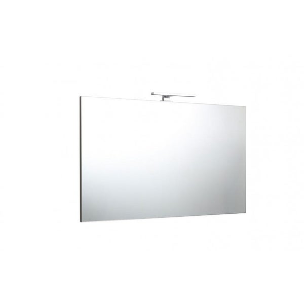 Badspiegel 120x60 mit LED Spiegelaufsteckleuchte