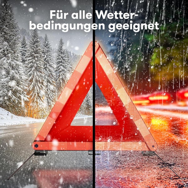 PURAHELP Warndreieck Kfz nach aktueller Norm 2025 ECE R27 (StVO konform) – Kompaktes Pannendreieck für maximale Sicherheit – Klappbares Warndreieck Auto nach EU-Norm