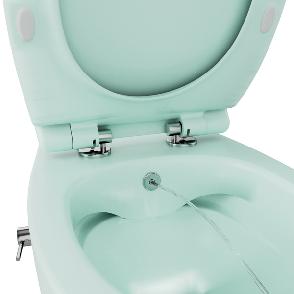 Isvea WC Toilet Badezimmer Wand-WC mit Dusch-WC Mintgrün mit Softclose-Sitz