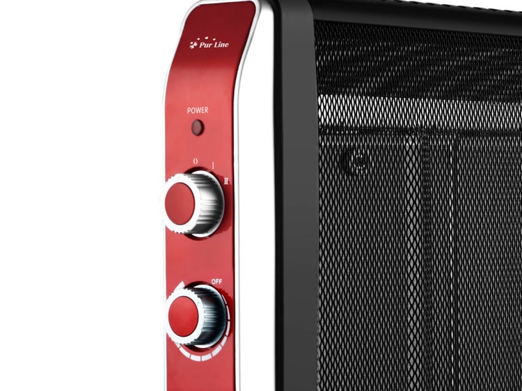 Detailaufnahme eines Pur Line Heizgeräts mit Reglern