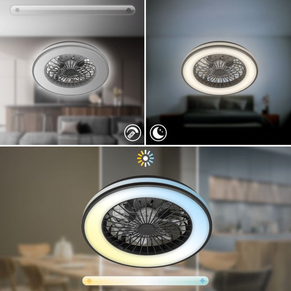 LED Deckenventilator Beleuchtung Deckenlampe Schlafzimmer Fernbedienung Dimmbar