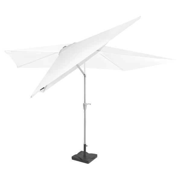 VONROC Premium Sonnenschirm Balkon - Neigbar, Rechteckig, 200X300CM - Sonnenschutz für Terrasse & Garten - Sonnenschirm groß inklusive Schutzhülle - Rapallo Weiß