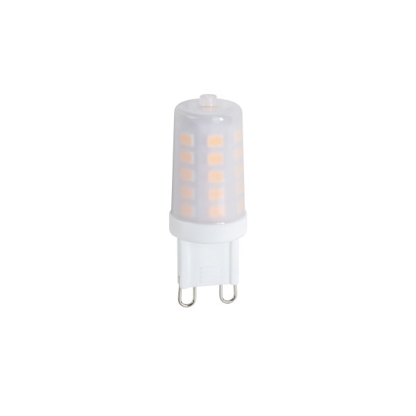 G9 LED Leuchtmittel mit transparenter Abdeckung und sichtbaren LED-Chips.