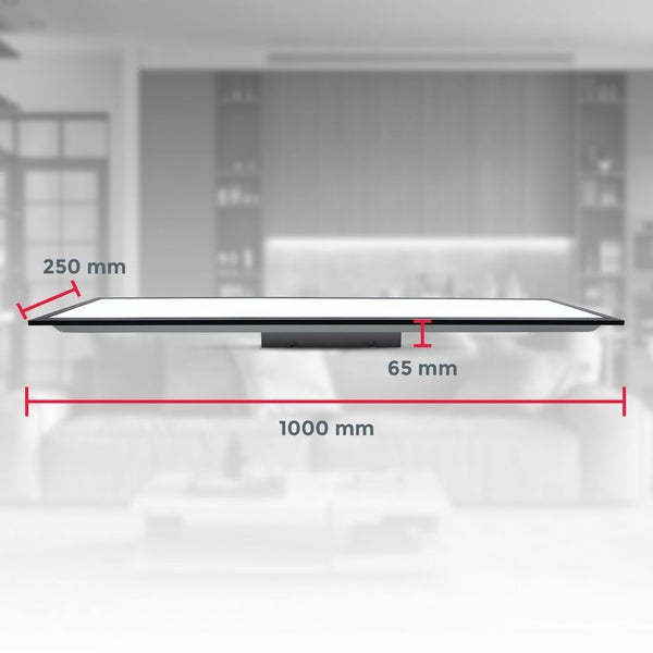 LED Panel 100x25 cm - 24W, 2600lm, dimmbar, Fernbedienung, CCT, schwarz