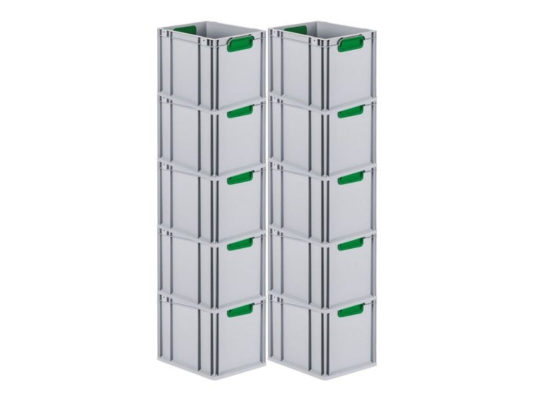 PROREGAL Eurobox Nextgen Color HxBxT 32 x 30 x 40 cm 30 Liter Griffe Grün Geschlossen Glatter Boden Eurobehälter Transportbox