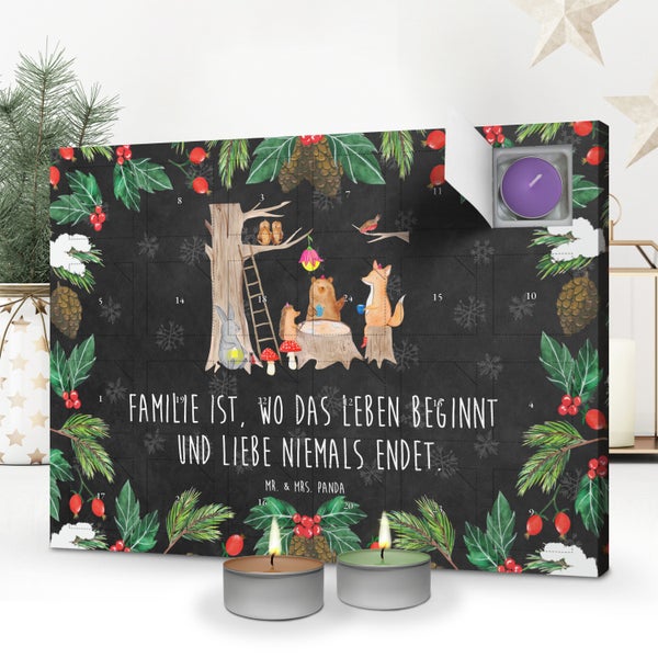 Mr. & Mrs. Panda Duftkerzen Adventskalender Waldtiere Picknick - Schwarz