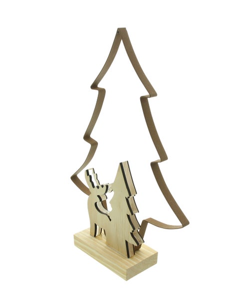 FRANK FLECHTWAREN | LED-Deko Metalltanne, 24,5 x 7 x 36 cm, TANNE, METALL, ACRYL,