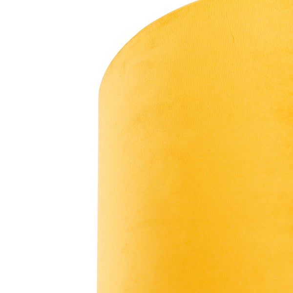 Velours Lampenschirm gelb 20/20/20 mit goldener Innenseite