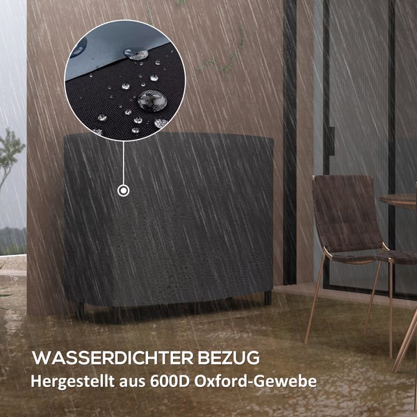 Outsunny Kaminholzregal, aus Segeltuch, 600D Oxford Wasserabweisende Abdeckung, für Garten, Terrasse, 120 x 36 x 99 cm, Metall, Schwarz