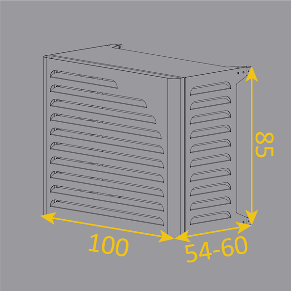 Klimaanlagenabdeckung - Curve - Anthrazit - Größe M (B 100cm - H 85cm - T 50cm) - Box Air Klima