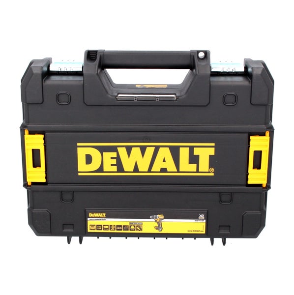 Schwarzer DeWALT Werkzeugkoffer TSTAK aus Kunststoff für Akku-Bohrschrauber 18 Volt Lithium-Ionen.