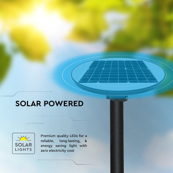 V-TAC VT-65W - Solarleuchten - Gartenleuchten Sensor - IP65 - Schwarz - 10 Watt - 1500 Lumen -