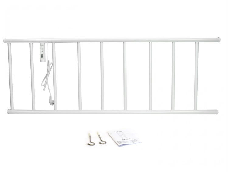 Elektrischer Handtuchwärmer mit Montagematerial und Bedienungsanleitung