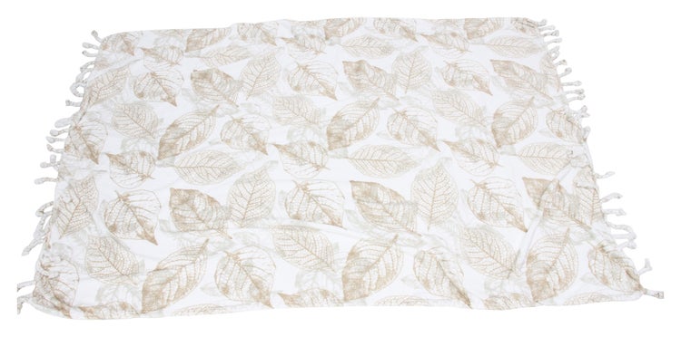 FRANK FLECHTWAREN | Kuscheldecke Blätter, POLYESTER, 140 x 200 cm
