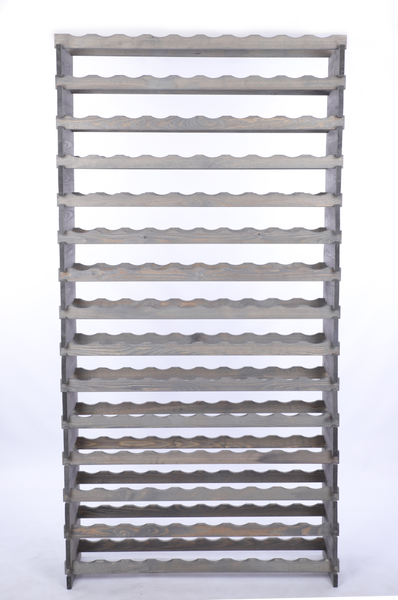 Weinregal VINOTECA FLEX PRO HxBxT 205x103x28cm 150 Flaschen auf 15 Ebenen Massives Kiefernholz Grau