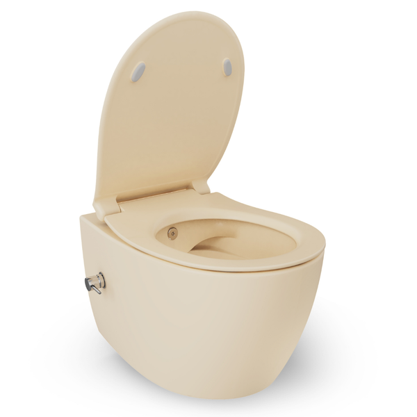 Isvea WC Toilet Badezimmer Wand-WC mit Dusch-WC Elfenbein mit Softclose-Sitz