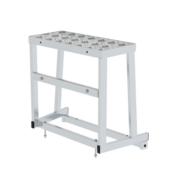 PROREGAL Arbeitspodest Modular Erweiterungsmodul 3 Stufe Aluminium-Warzenblech Rutschfeste Kunststoffschuhe