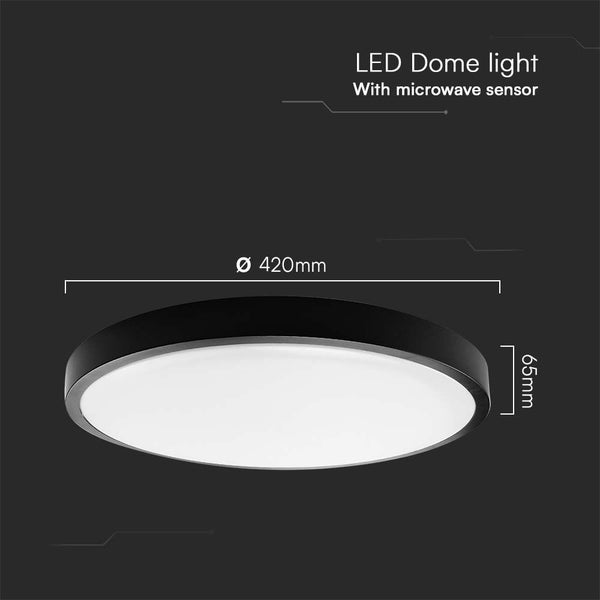 LED Deckenleuchte mit Mikrowellensensor, Durchmesser 420 mm, Höhe 65 mm