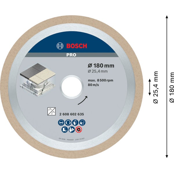Bosch Pro Trennscheibe Durchmesser 180 Millimeter
