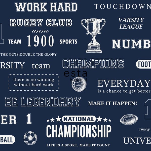 Grafik mit Sportmotiven und Slogans