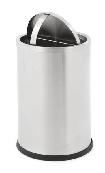 PROREGAL Doppelwandiger Eckiger Edelstahl Papierkorb 10 Liter HxBxT 27,5 x 16,5 x 22,5 cm Silber