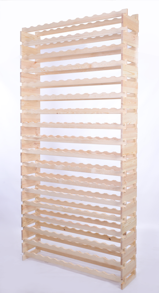 Weinregal VINOTECA FLEX PRO HxBxT 247x123x28cm 216 Flaschen auf 18 Ebenen Massives Kiefernholz Natur unbehandelt